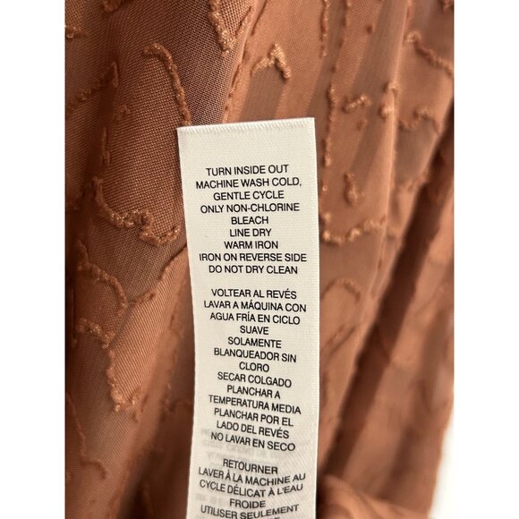 Chicos NWT Burnout Cheetah Print Blouse Size L Classic Copper 3/4 Sleeves - Picture 9 of 12